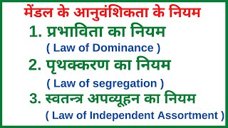 मेंडल के नियम  Mendels laws  mendel ke niyam  mendel ke aanuvanshikata ka niyam [upl. by Means]