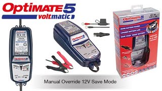 OptiMate 5 VoltMatic EN Manual Override 12V Save Mode [upl. by Artur]