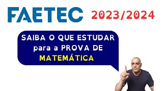 FAETEC  20232024 PROGRAMA DA PROVA [upl. by Chas]