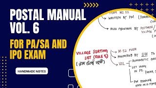 POSTAL VOL 6  Imp for PASA amp IPO Exam 2024 [upl. by Norina]