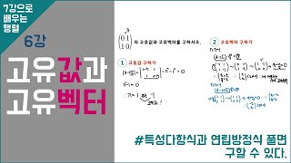 고유값과 고유벡터  특성다항식  특성방정식 [upl. by Egidius]