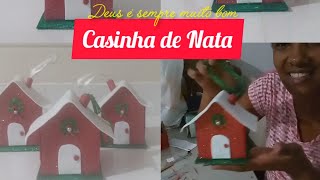 Enfeite de natal com papelão faça você mesmo Casinha de Natal Deus é sempre muito bom [upl. by Aninep]