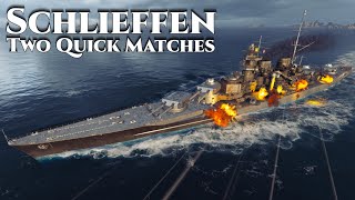 World of Warships Schlieffen  Two Quick Matches [upl. by Threlkeld543]