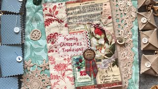 Slow stitching family Christmas traditions vintage fabric book advent calendar amp easy coin purse [upl. by Glanville520]