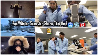 2nd Winter Semester Shuru🇨🇦❄️Lab mein bnaya vlog👩‍🔬itni thnd🥶Pakistani Student in Canada♥️ [upl. by Ameen]