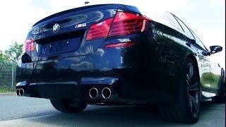 BMW M5 F10 LCI Acceleration Sound 44l V8 Biturbo Beschleunigung REVs revving Full throttle [upl. by Mitchael]