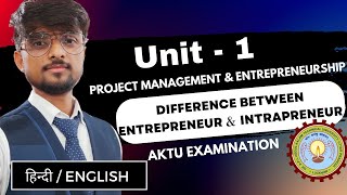 Difference Between Entrepreneur amp Intrapreneur  Project Management And Entrepreneurship  Unit 1 [upl. by Xaviera]