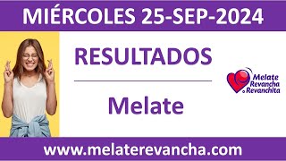 Resultado del sorteo Melate del miercoles 25 de septiembre de 2024 [upl. by Shayla]