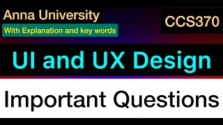 UI And UX Design  Important Questions  Anna University  Tamil [upl. by Stephen]