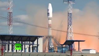 Russland startet erste Rakete vom neuen Weltraumbahnhof quotWostotschnyjquot 28042016 [upl. by Yajnas]