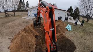 Trenching water lineKubota kxo334 [upl. by Zanlog]