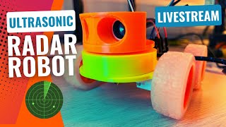 Build a Radar robot using Ultrasound with Raspberry Pi Pico  Full Livestream version [upl. by Solorac]