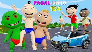 Pagal Bittu Sittu 134  Car Cartoon  Gadi Wala Cartoon  Bittu Sittu Toons [upl. by Sido]