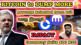 Breaking News Germany Sells 400 Bitcoins  Assange Released from Jail 😱  Bitcoin இன்னும் dump 👇 [upl. by Naniac]