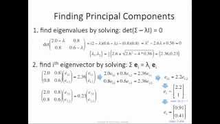 PCA 5 finding eigenvalues and eigenvectors [upl. by Noissap611]