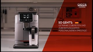 GAGGIA CADORNA PRESTIGE  SO GEHT’S GETRÄNKE ZUBEREITEN [upl. by Christianson]