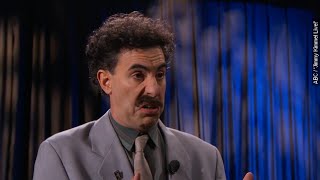 Borat Made An Epic Return To Blast Donald Trump On Jimmy Kimmel Live  Newsy [upl. by Mcleod514]