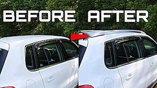 How To Add Roof Rack On VW Tiguan Base Model Without Drill  Side Rails Install Only For Decoration [upl. by Sublett100]