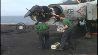 Flight deck activities aboard USS Coral Sea CVA 43 in South China Sea during ViHD Stock Footage [upl. by Nawat]