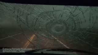 MONSTER Hail Extreme Tornado Tours pummeled by softball size hail [upl. by Edveh]