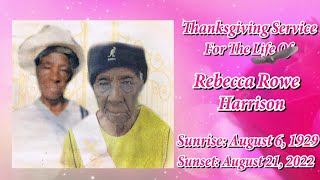 Rebecca Rowe Harrison Funeral Service Official Video [upl. by Ailices]