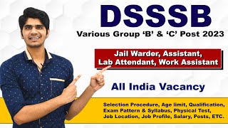 DSSSB Various Group C Post Recruitment 2023  Jail Warder Assistant Lab Attendant  Full Details [upl. by Tewell]