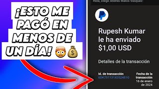 NUEVA APP 🔥 PARA GANAR DINERO FACIL Y RAPIDO A PAYPAL 2024 💸 EARNKING 🤑 COMPROBANTE DE PAGO [upl. by Jehias]