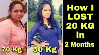 My weight loss journey  from 70kg to 50kg  healthy diet plan for weight loss [upl. by Ydoow]