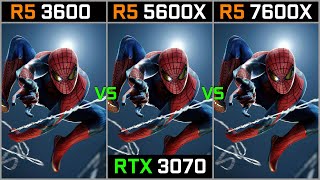 RYZEN 5 3600 vs RYZEN 5 5600X vs RYZEN 5 7600X  RTX 3070  Test in 10 Games [upl. by Tterb]