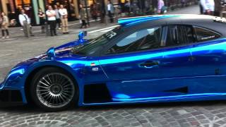 Insanely loud blue chrome Mercedes CLKGTR in Tokyo Turn volume MAX [upl. by Awuhsoj]