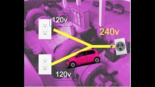 HOW TO GET 240 VOLTS by combining 2 120v outlets electricity diy [upl. by Stillas245]