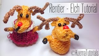 Rainbow Loom 3D Rudolf Rentier  Reindeer [upl. by Leclair413]