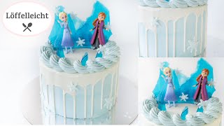 Frozen Torte  Motivtorte mit Anna und Elsa Anleitung [upl. by Salokkin175]