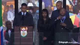 Fake interpreter at Nelson Mandela memorial [upl. by Easton]