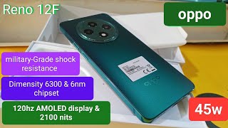 OPPO Reno 12F colour reflection 120hz AMOLED display 2100nits dimensity6300 45w [upl. by Erdah553]