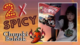 💤 PL ASMR TEST Buldak 2x Spicy Chrupki Zzaldduk eating sounds whispering 💤 [upl. by Ilrebmyk]