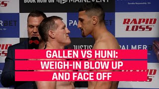 Paul Gallen vs Justis Huni  WeighIn Blow Up amp Face Off [upl. by Sesmar]