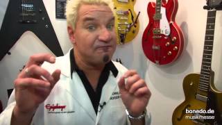 Epiphone Gitarren auf der Musikmesse 2013  Bonedode interviewt Dr Epiphone [upl. by Bullough]