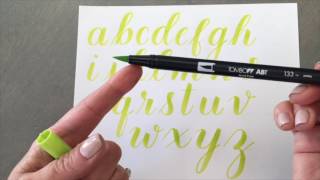 Brush Lettering Alphabet with Tombow Pens [upl. by Amice]