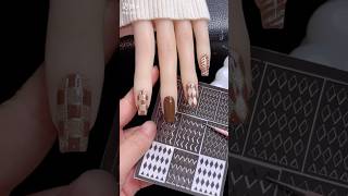 美甲教程 格纹美甲 镂空贴纸美甲 nails 指甲 指甲油 指甲油试色 [upl. by Adnat399]