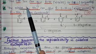 Ambident nucleophiles and regioselectivityorganic chemistry MSc 1st sem [upl. by Hassin]