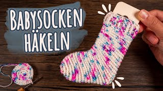 Die einfachsten Socken der Welt Babysocken häkeln ohne Ferse [upl. by Mirelle33]