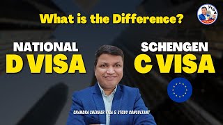 What is the difference between Schengen C Visa and National D Visa  Fully Explained in Hindi [upl. by Eidissac]