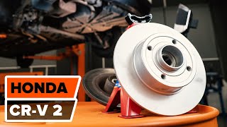 Wie HONDA CRV Bremsscheiben hinten Bremsbeläge hinten wechseln TUTORIAL  AUTODOC [upl. by Kenton]