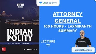 L72 Attorney General  100 Hours  Laxmikanth Summary  UPSC CSEIAS 2020  Sidharth Arora [upl. by Hplodur]