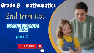 grade 8 maths English medium  grade 8 second term test  revision 3  education wamh [upl. by Airetnahs]