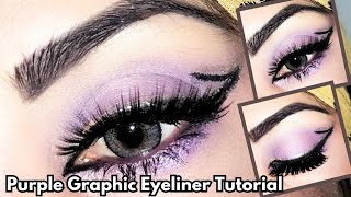 Purple Graphic Eyeliner Tutorial for Beginners  Prom Eyeliner tutorial  EasyampSimple makeup makeup [upl. by Hploda870]