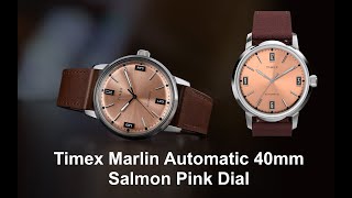 Timex Marlin Automatic 40mm Salmon Pink Dial [upl. by Nuajed]