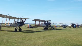 Airco DH9 RAF BE2e RAF SE5a Albatross DVa and Fokker Dr1  Duxford Battle of Britain Airshow [upl. by Czarra]