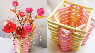 DIY Easy Paper Flower Vase  How To Make a Flower Vase at Home  Home Decor [upl. by Loredo722]